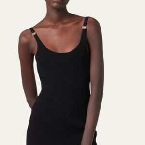 Miu Miu Sleeveless Ribbed-Knit Midi, 38